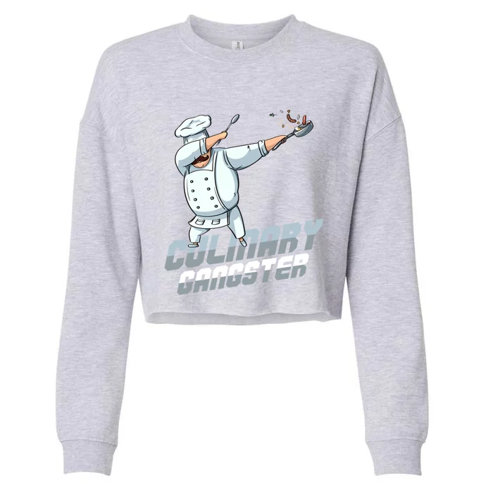 Funny Culinary Gangster Dabbing Chef Kitchen Cook Chef Cute Gift Cropped Pullover Crew