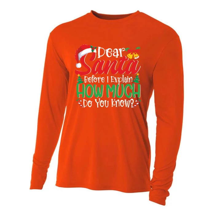 Funny Christmas Great Gift Adults Dear Santa I Can Explain Gift Cooling Performance Long Sleeve Crew