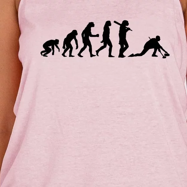 Funny Curling Gift For Men Women Curling Team Stone Player Women's Knotted Racerback Tank