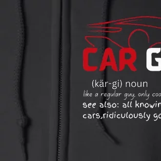 Funny Car Guy Definition  Sport Car Lover Car guy Mechanic Full Zip Hoodie