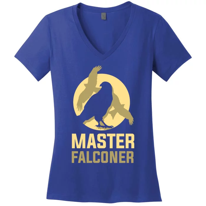 Falconry Cool Gift Master Falconer Gift Women's V-Neck T-Shirt