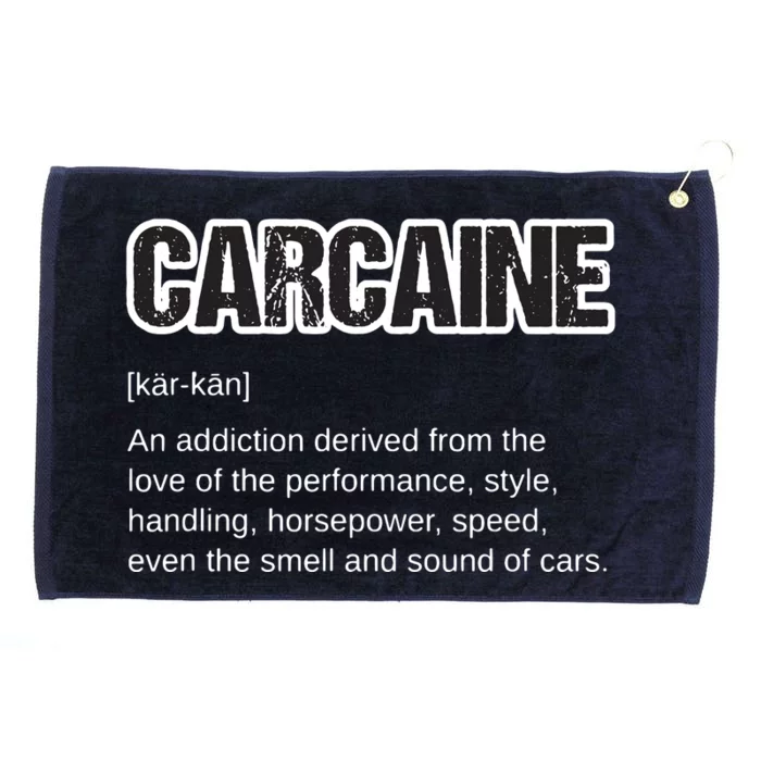 Funny Car Guy Gift CARCAINE Definition Love Of Cars Grommeted Golf Towel