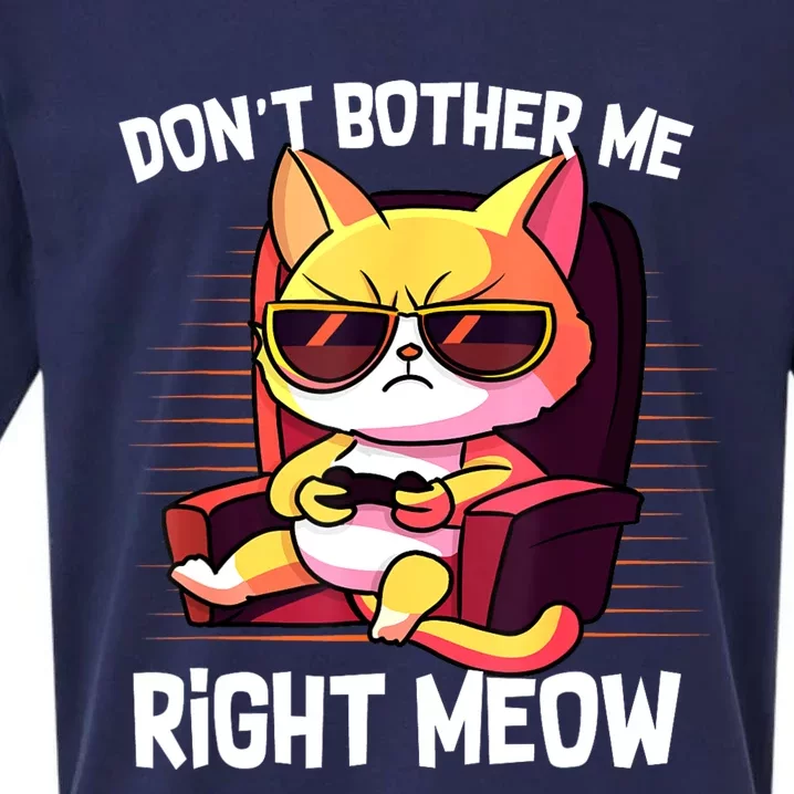 Funny Cat Gamer Don’T Bother Me Right Meow Video Games Lover Sueded Cloud Jersey T-Shirt