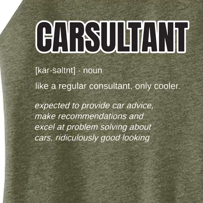 Funny Car Guy Gift CARSULTANT Definition Carguy Women’s Perfect Tri Rocker Tank