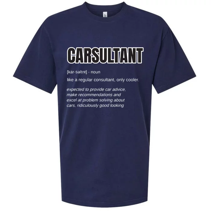 Funny Car Guy Gift CARSULTANT Definition Carguy Sueded Cloud Jersey T-Shirt