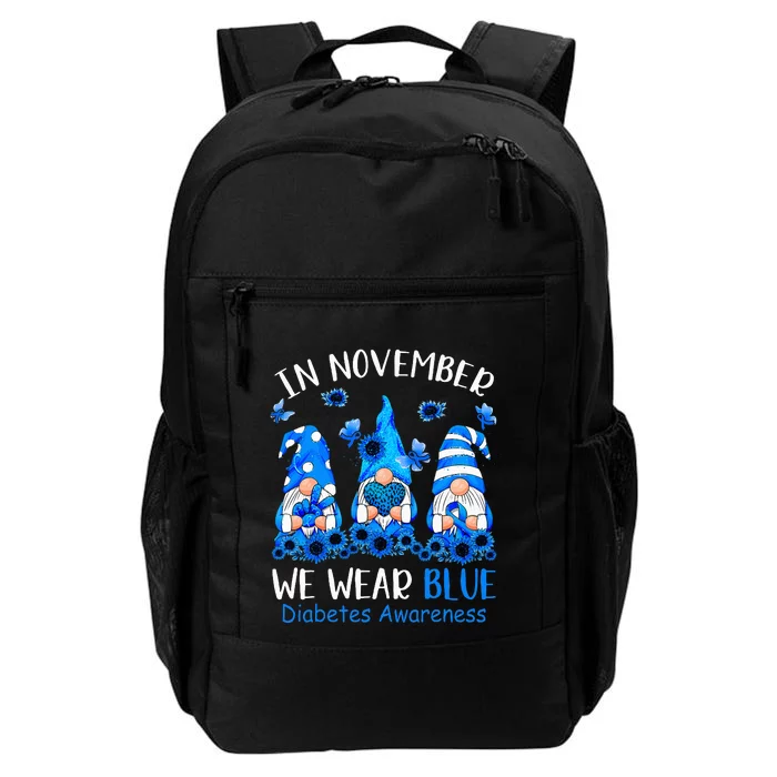 Funny Cute Gnomes Wear Blue For Type1 Diabetes Awareness Daily Commute Backpack