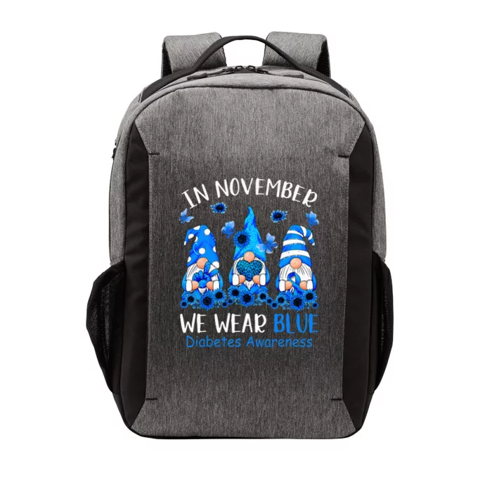 Funny Cute Gnomes Wear Blue For Type1 Diabetes Awareness Vector Backpack