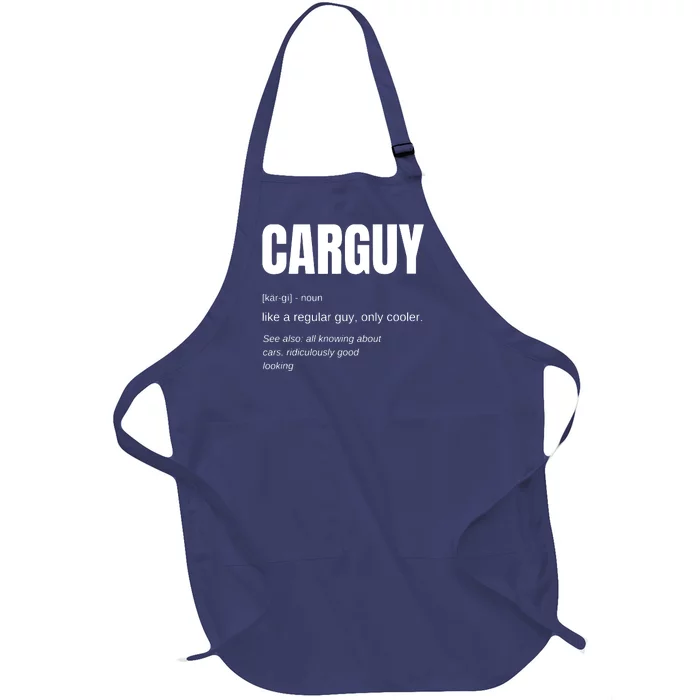 Funny Car Guy Gift CARGUY Definition Full-Length Apron With Pocket