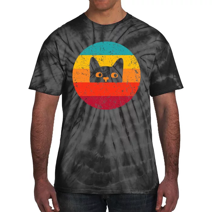 Funny Cat Gift Retro Vintage Tie-Dye T-Shirt