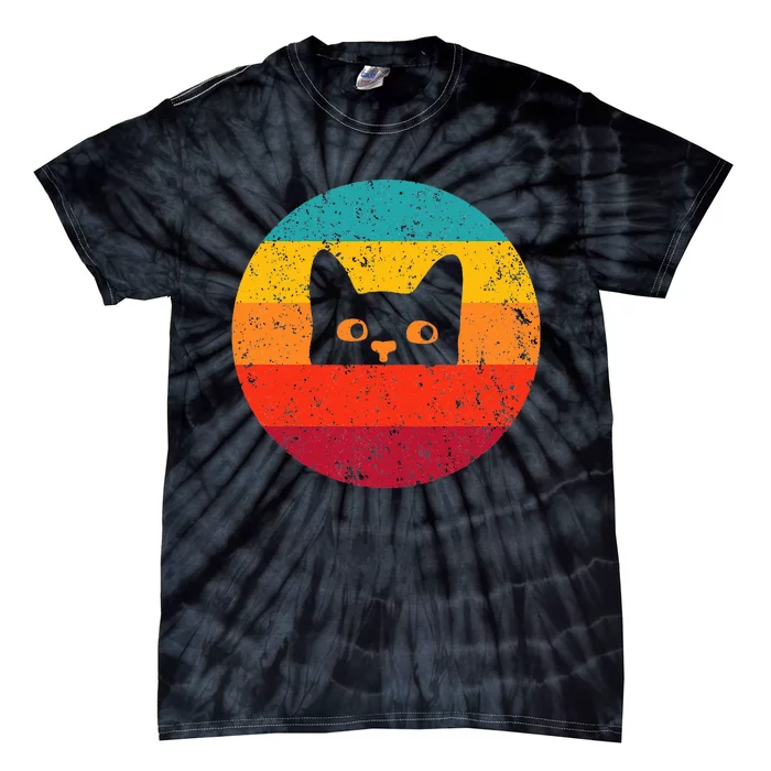 Funny Cat Gift Retro Vintage Tie-Dye T-Shirt