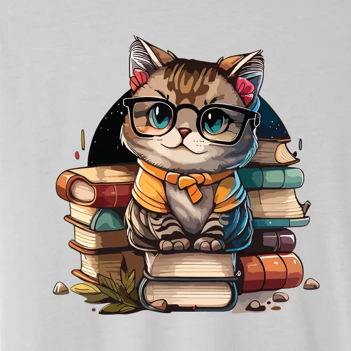 Funny Cat Gift For Kitten Lovers Cute Cat Librarian Book ChromaSoft Performance T-Shirt