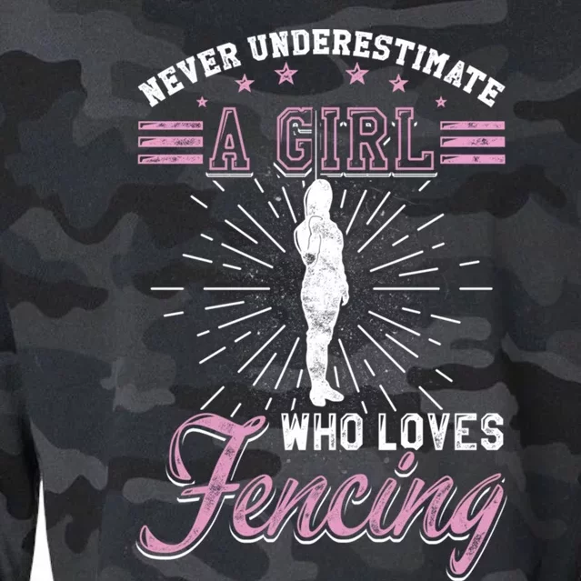 Fencing Cool Gift Foil Saber Epee Duel Sports Cute Gift Cropped Pullover Crew