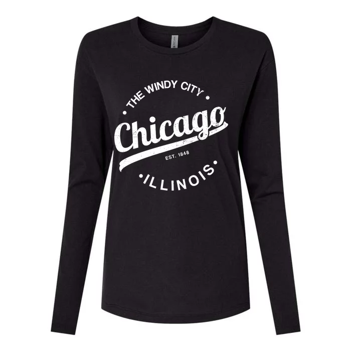 Funny Chicago Gift Windy City Tee Usa Metropolis Gift Womens Cotton Relaxed Long Sleeve T-Shirt