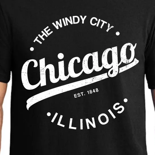 Funny Chicago Gift Windy City Tee Usa Metropolis Gift Pajama Set