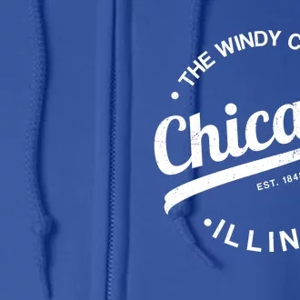 Funny Chicago Gift Windy City Tee Usa Metropolis Gift Full Zip Hoodie