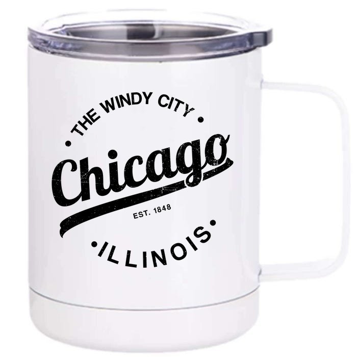 Funny Chicago Gift Windy City Tee Usa Metropolis Gift Front & Back 12oz Stainless Steel Tumbler Cup