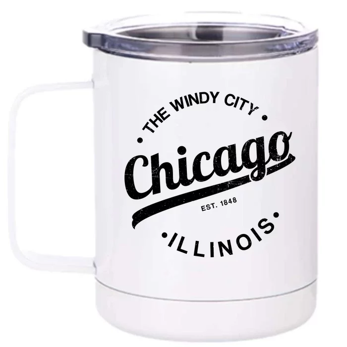 Funny Chicago Gift Windy City Tee Usa Metropolis Gift Front & Back 12oz Stainless Steel Tumbler Cup