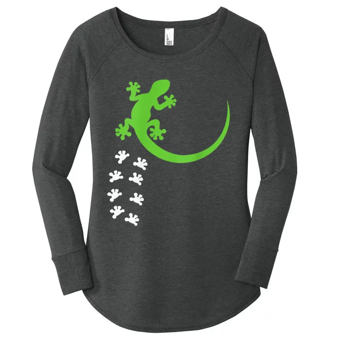 Fun Crested Gecko Eyelash Lizard Reptile Pet Herpetologist Women's Perfect Tri Tunic Long Sleeve Shirt