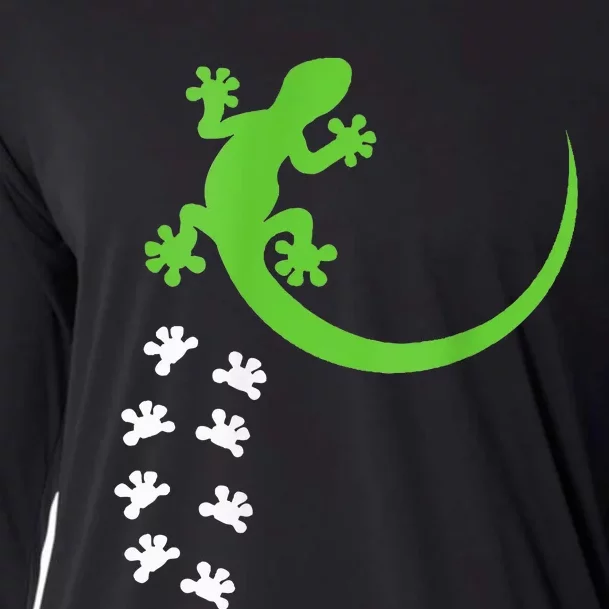 Fun Crested Gecko Eyelash Lizard Reptile Pet Herpetologist Cooling Performance Long Sleeve Crew