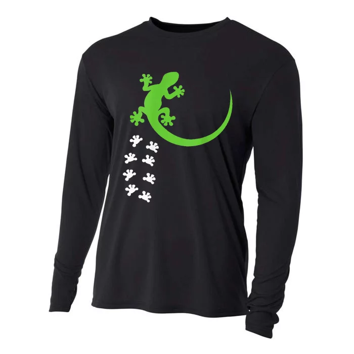 Fun Crested Gecko Eyelash Lizard Reptile Pet Herpetologist Cooling Performance Long Sleeve Crew