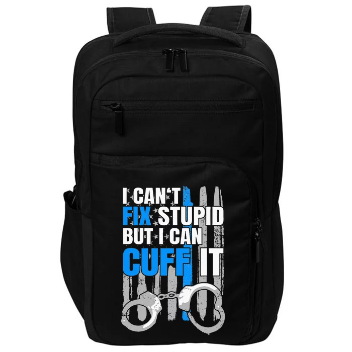 Funny Cop Gift Handcuffs Police Law Enforcement Impact Tech Backpack