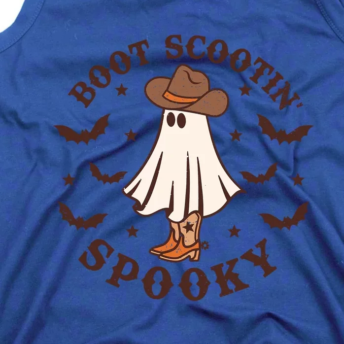 Funny Cow Ghost Boot Scooting Spooky Western Halloween Cute Gift Tank Top