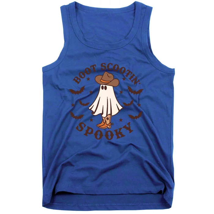 Funny Cow Ghost Boot Scooting Spooky Western Halloween Cute Gift Tank Top