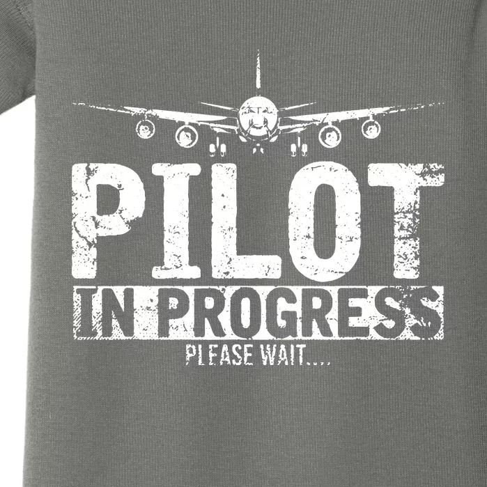 Funny Copilot Gift Flight Pilot In Progress Future Pilot Baby Bodysuit