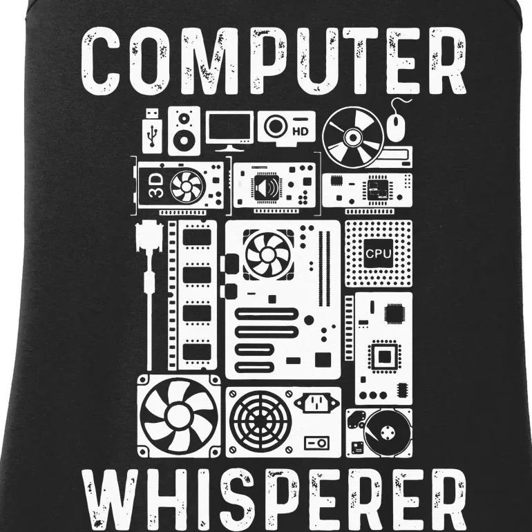 Funny Computer Geek Tech Nerd Gift Men Women Cool Support Ladies Essential Tank