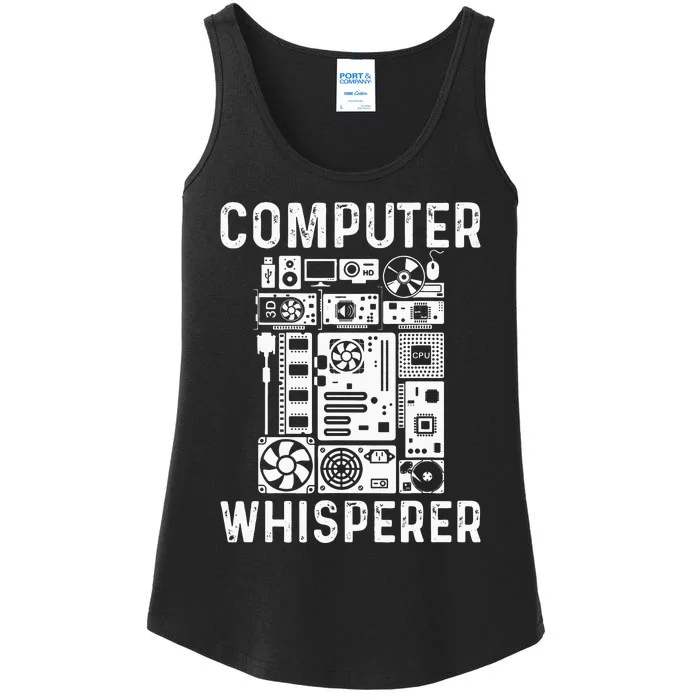 Funny Computer Geek Tech Nerd Gift Men Women Cool Support Ladies Essential Tank