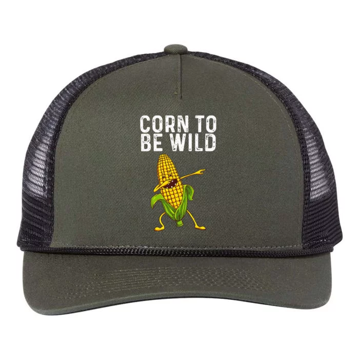 Funny Corn Gift For Men Women Corn On The Cob Costume Farmer Retro Rope Trucker Hat Cap