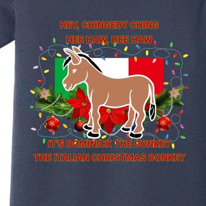 Funny Christmas Gift Dominick The Italian Christmas Donkey Baby Bodysuit