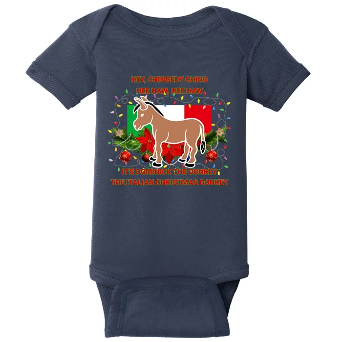 Funny Christmas Gift Dominick The Italian Christmas Donkey Baby Bodysuit