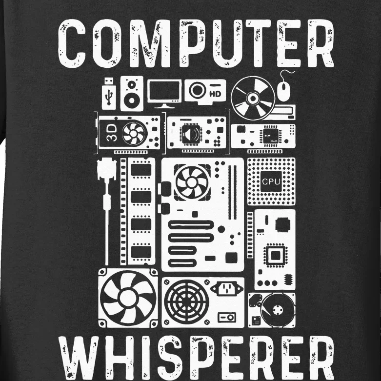 Funny Computer Geek Tech Nerd Gift Men Women Cool Support Kids Long Sleeve Shirt