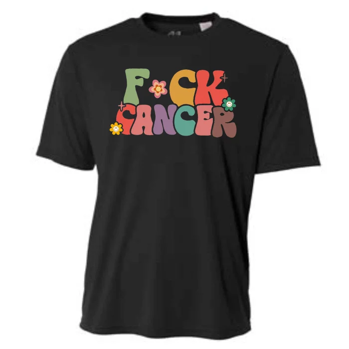 Fuck Cancer Groovy Retro Cooling Performance Crew T-Shirt