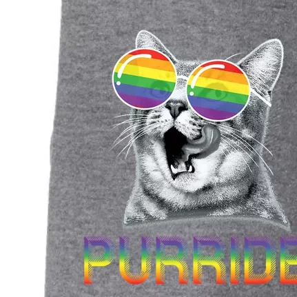 Funny Cat Gay Pride Rainbow Sunglasses Lgbtq Gift Doggie 3-End Fleece Hoodie