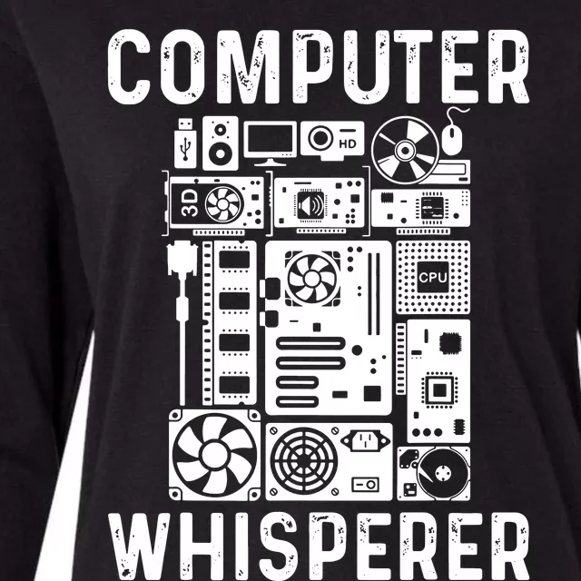 Funny Computer Geek Tech Nerd Computer Whisperer Womens Cotton Relaxed Long Sleeve T-Shirt