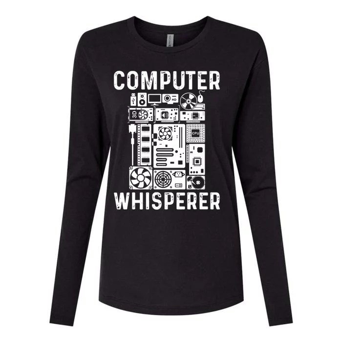 Funny Computer Geek Tech Nerd Computer Whisperer Womens Cotton Relaxed Long Sleeve T-Shirt