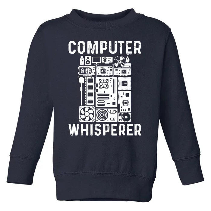 Funny Computer Geek Tech Nerd Computer Whisperer Toddler Sweatshirt