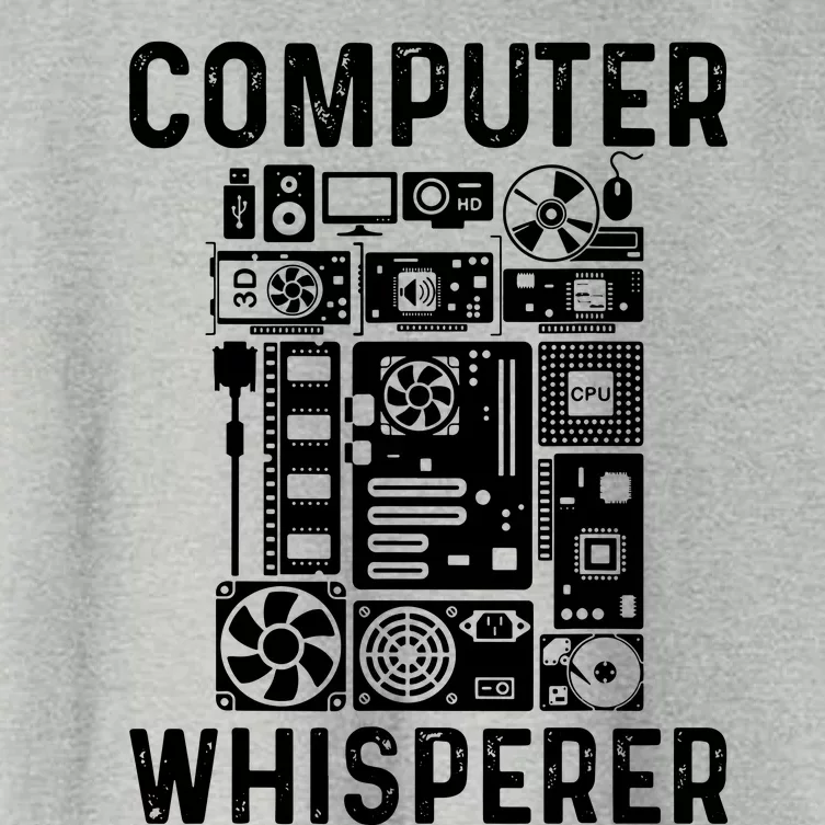 Funny Computer Geek Tech Nerd Computer Whisperer Women's Crop Top Tee