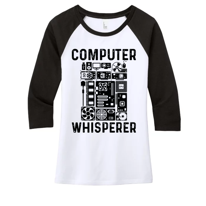 Funny Computer Geek Tech Nerd Computer Whisperer Women's Tri-Blend 3/4-Sleeve Raglan Shirt