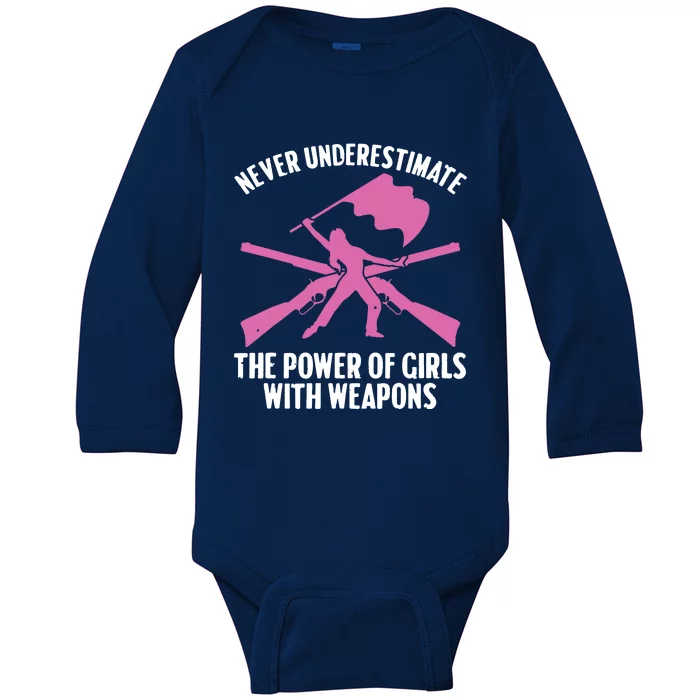 Funny Color Guard Art For Women Girl Rifle Flag Colorguard Baby Long Sleeve Bodysuit