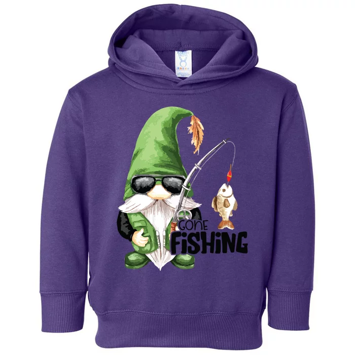 Fun Christmas Gone Fishing Gnome Fisherman Friends Toddler Hoodie