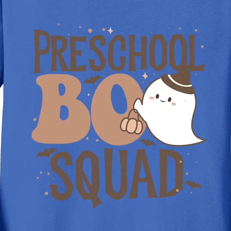 Funny Cute Halloween Preschool Boo Squad Costume Teacher Gift Kids Long Sleeve Shirt