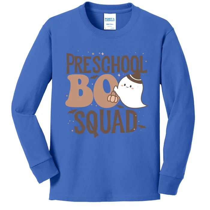 Funny Cute Halloween Preschool Boo Squad Costume Teacher Gift Kids Long Sleeve Shirt