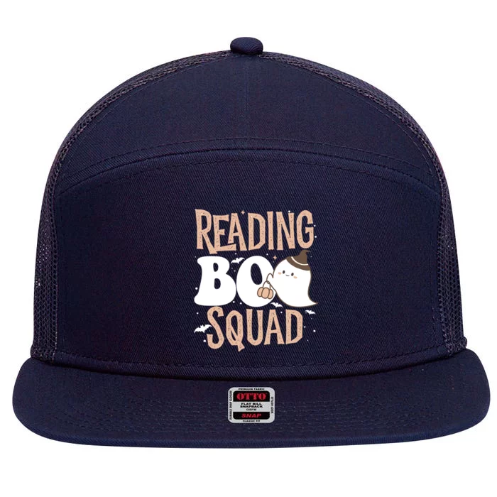 Funny Cute Halloween Reading Boo Squad Costume Teacher Great Gift 7 Panel Mesh Trucker Snapback Hat