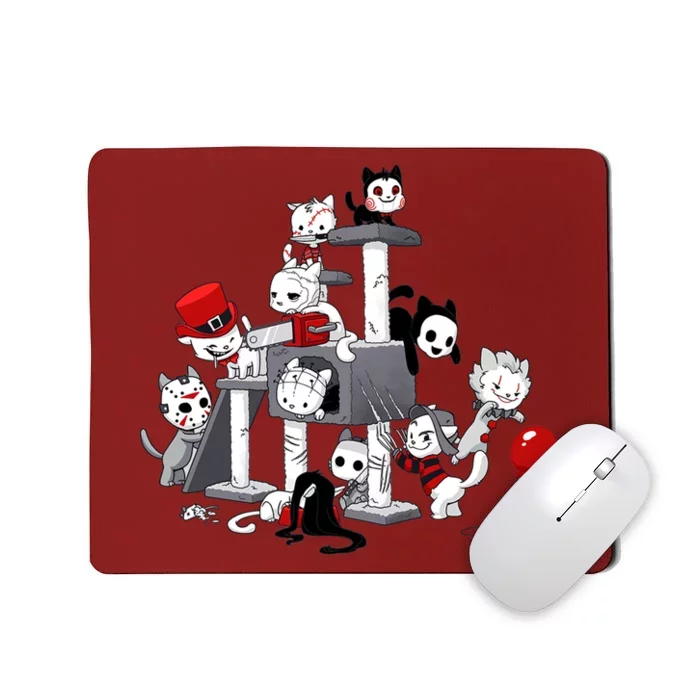 Funny Cat Horror Movies Cute Halloween For Cat Kitty Mousepad