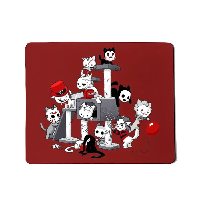 Funny Cat Horror Movies Cute Halloween For Cat Kitty Mousepad