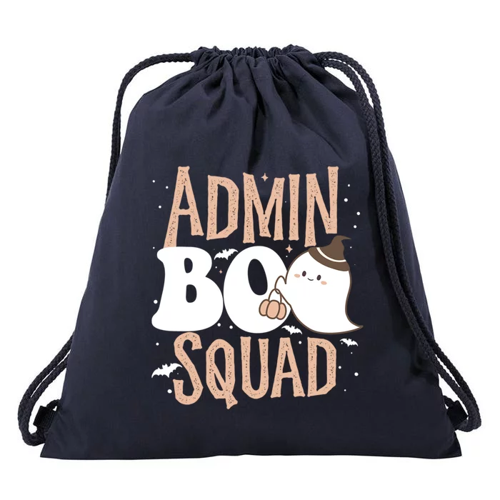 Funny Cute Halloween School Admin Boo Squad Costume Cute Gift Drawstring Bag