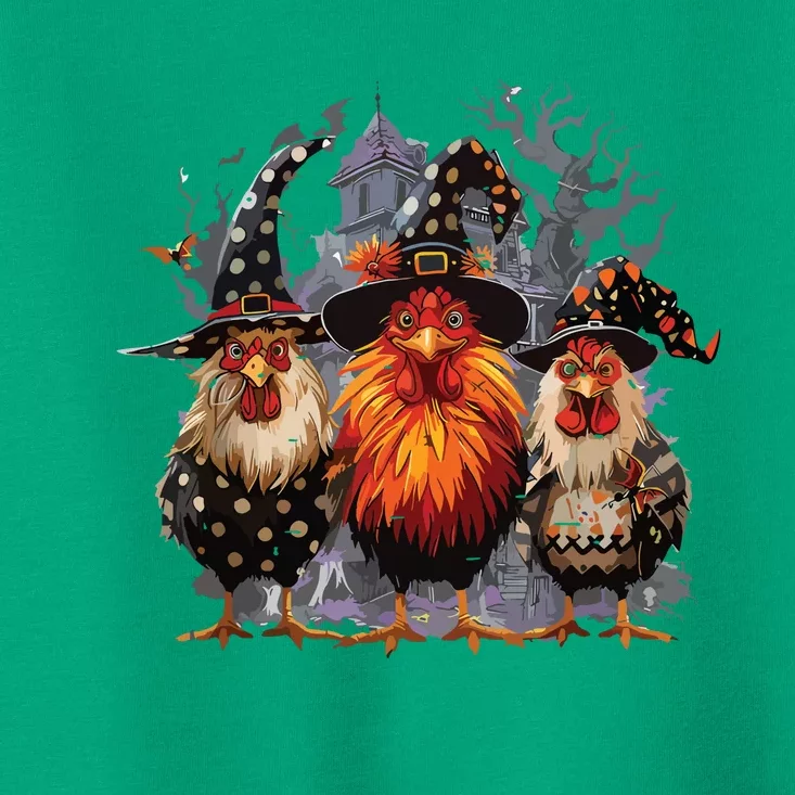 Funny Chicken Halloween Costume Spooky Season Chickens Witch Toddler T-Shirt